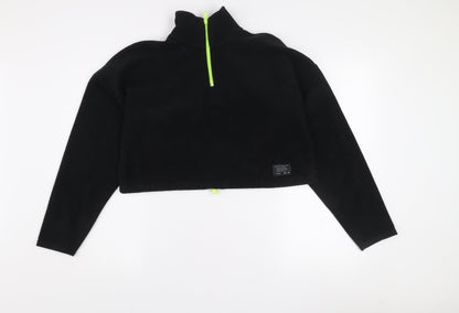 Urban Outfitters Women Black Fleece 1/2 Zip Pullover Sweatshirt S