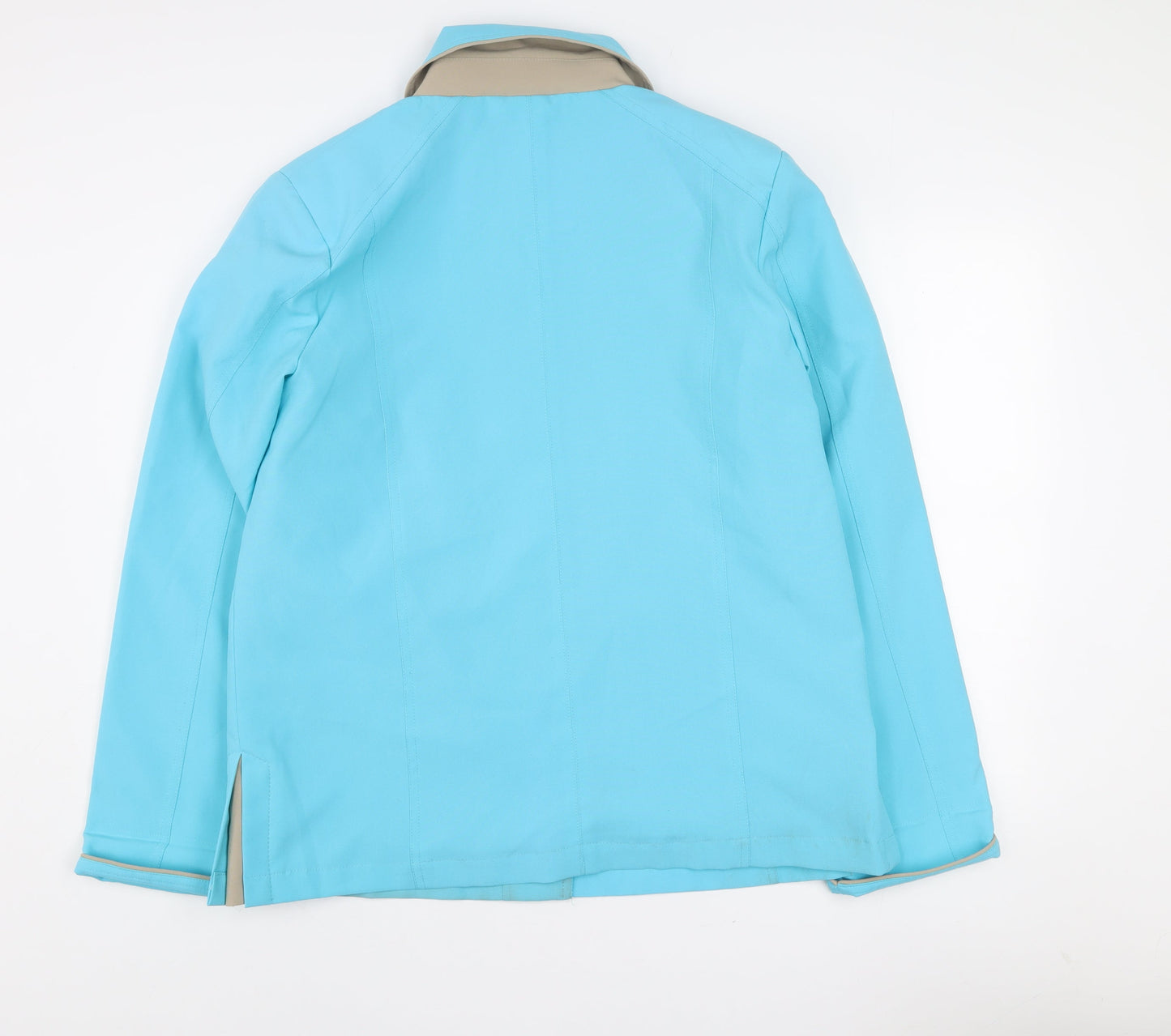 Amalina Women's Blue Size 14 Button-Up Lined Mid-Length Jacket