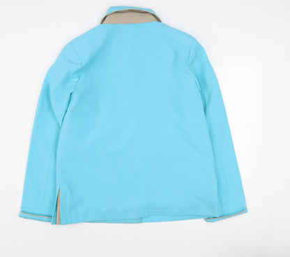 Amalina Women's Blue Size 14 Button-Up Lined Mid-Length Jacket
