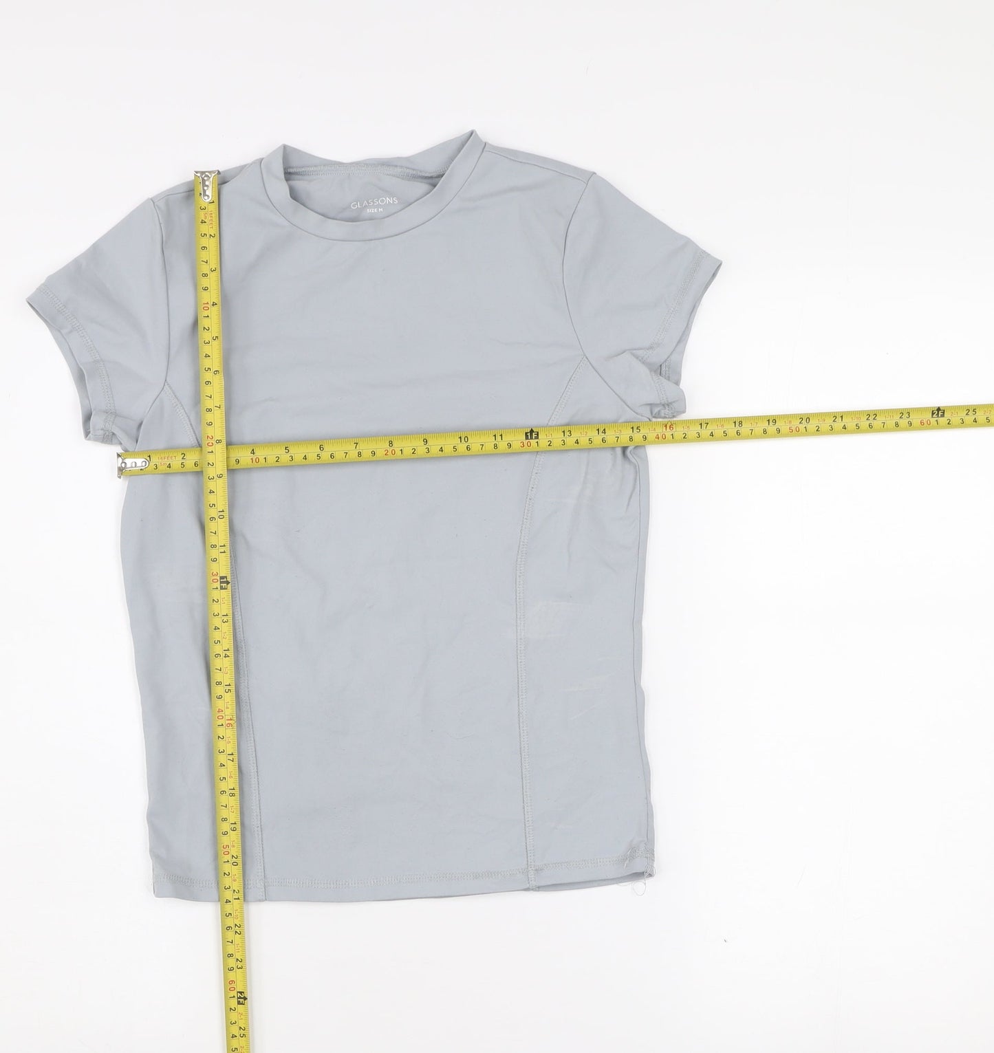 Glassons Women Grey M Short Sleeve Slim Fit Activewear T-Shirt
