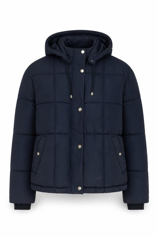 Topshop Women's Blue Puffer Jacket Size 10 Hooded Winter Coat