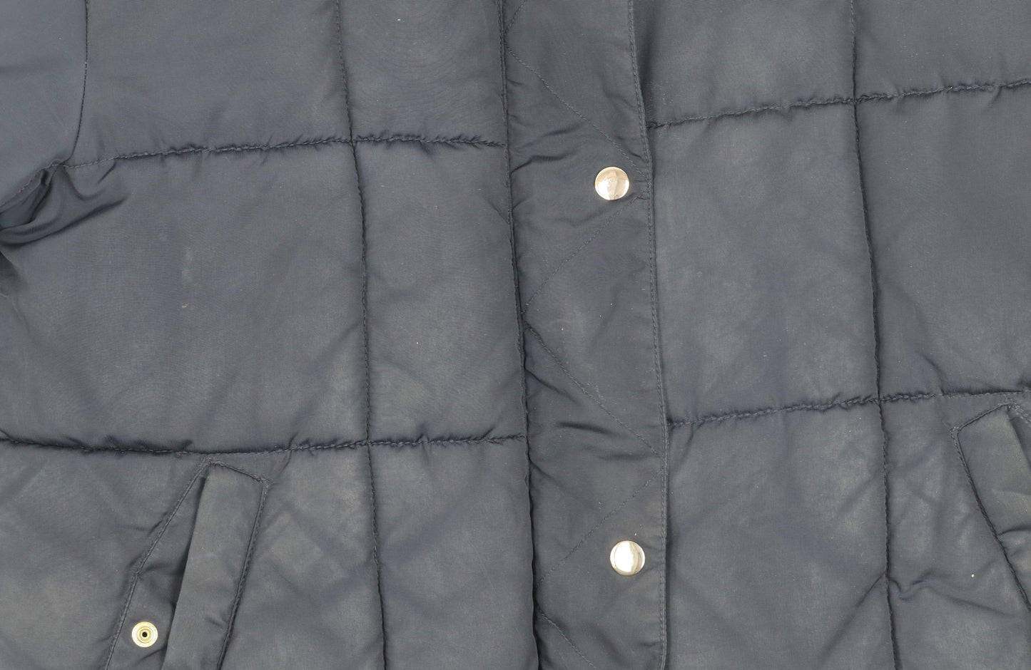 Topshop Women's Blue Puffer Jacket Size 10 Hooded Winter Coat