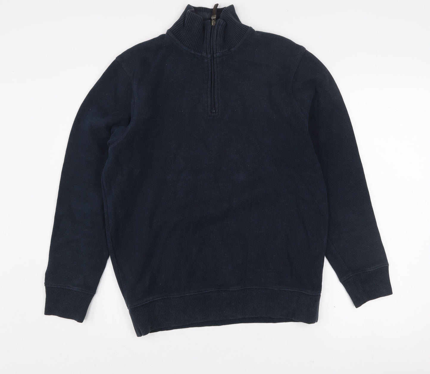 Maine New England Men's Blue 1/2 Zip High Neck Sweatshirt M