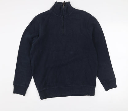 Maine New England Men's Blue 1/2 Zip High Neck Sweatshirt M