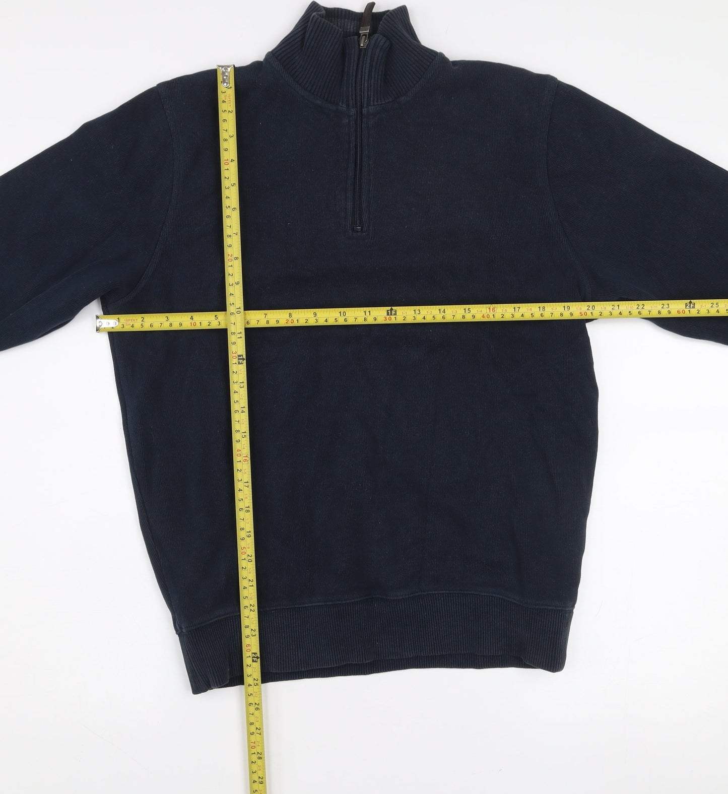 Maine New England Men's Blue 1/2 Zip High Neck Sweatshirt M