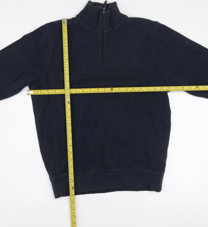 Maine New England Men's Blue 1/2 Zip High Neck Sweatshirt M