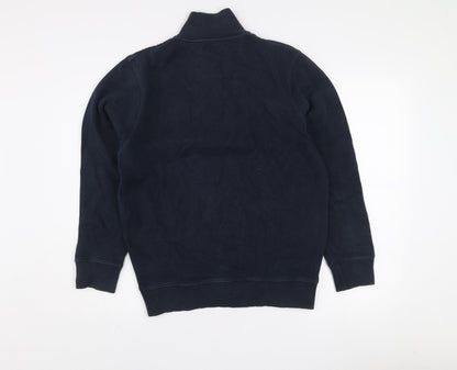 Maine New England Men's Blue 1/2 Zip High Neck Sweatshirt M