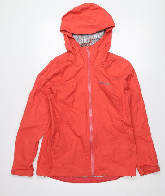 Columbia Womens Red Waterproof Hooded Rain Jacket Size S