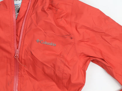 Columbia Womens Red Waterproof Hooded Rain Jacket Size S