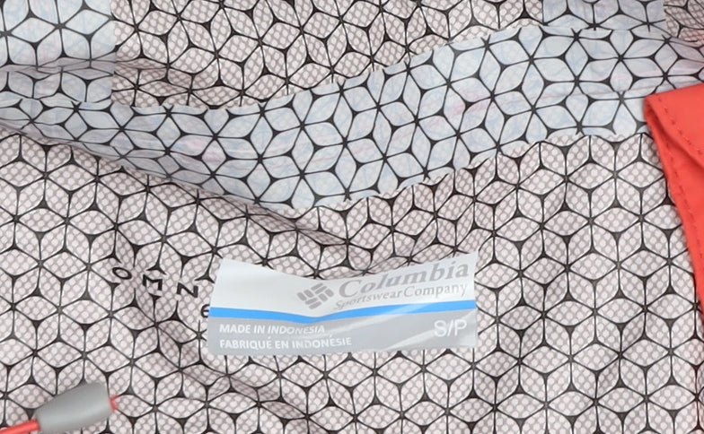 Columbia Womens Red Waterproof Hooded Rain Jacket Size S