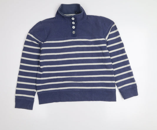 Womens UK Size 12 Seasalt Blue Henley Sweatshirt
