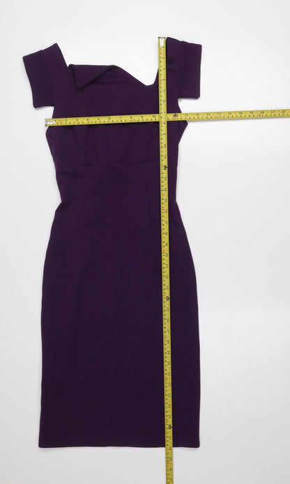Goddess London Women’s Purple Bodycon Knee Length Dress Size 10