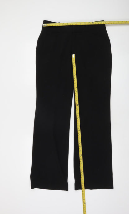 Womens UK Size 4 DKNY Regular Fit Dress Pants Black Trousers