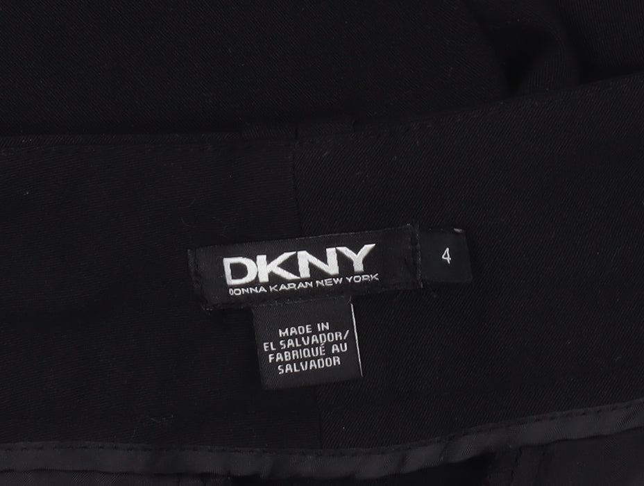 Womens UK Size 4 DKNY Regular Fit Dress Pants Black Trousers