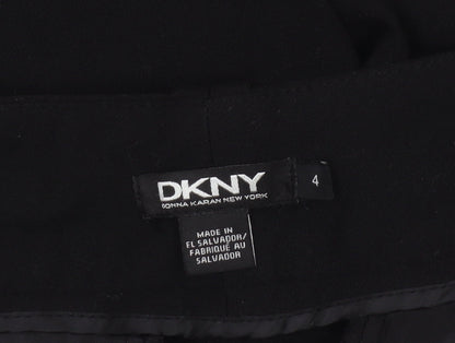 Womens UK Size 4 DKNY Regular Fit Dress Pants Black Trousers