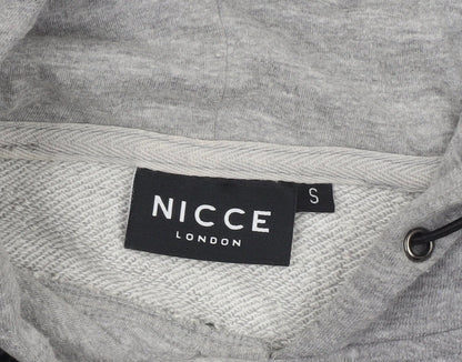Nicce London Women's Grey Cropped Hoodie Mesh Hem Size S