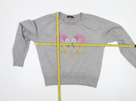 Womens UK Size S Diesel Grey Pullover Sweatshirt