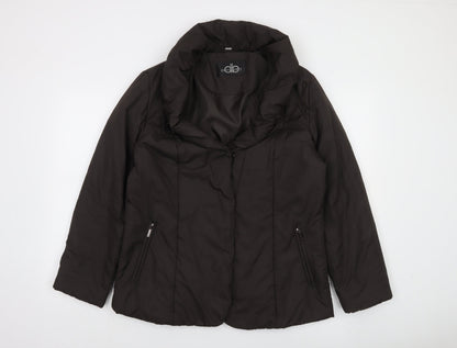 David Barry Womens Brown Size 12 Puffer Jacket Winter Coat