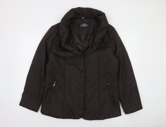David Barry Womens Brown Size 12 Puffer Jacket Winter Coat