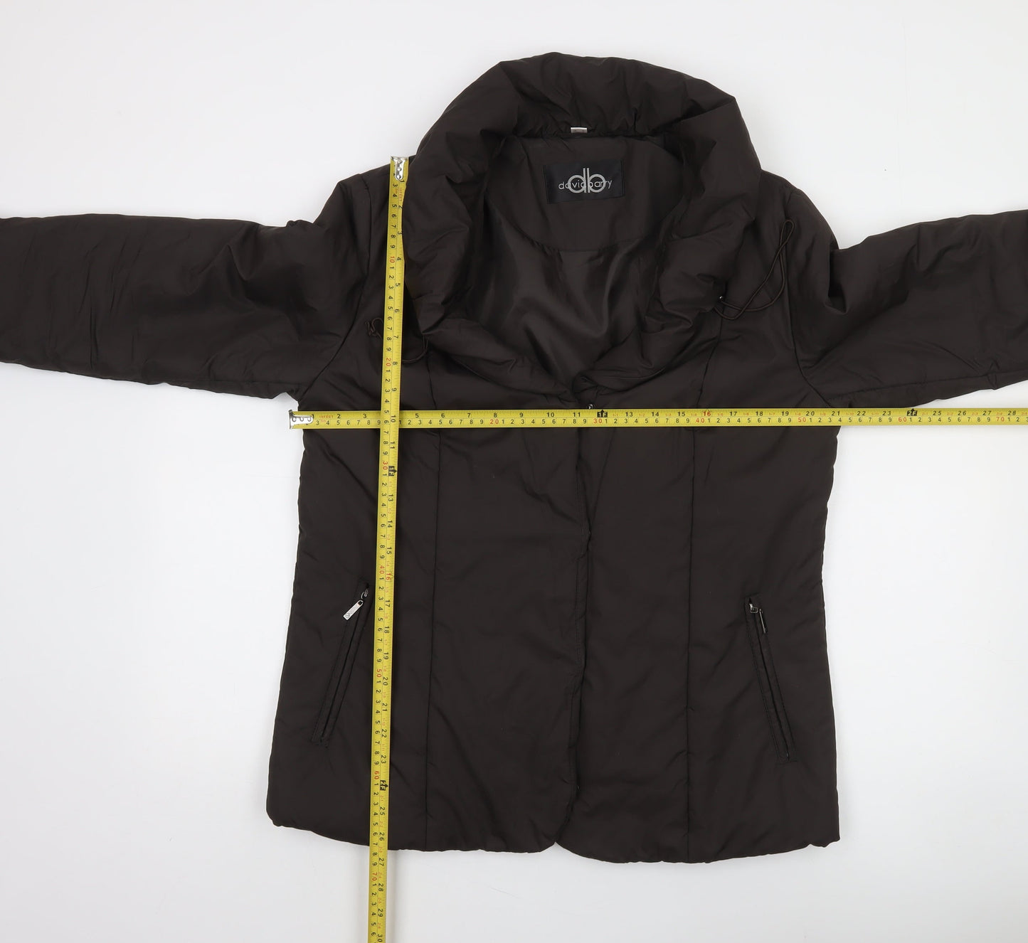 David Barry Womens Brown Size 12 Puffer Jacket Winter Coat