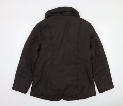 David Barry Womens Brown Size 12 Puffer Jacket Winter Coat