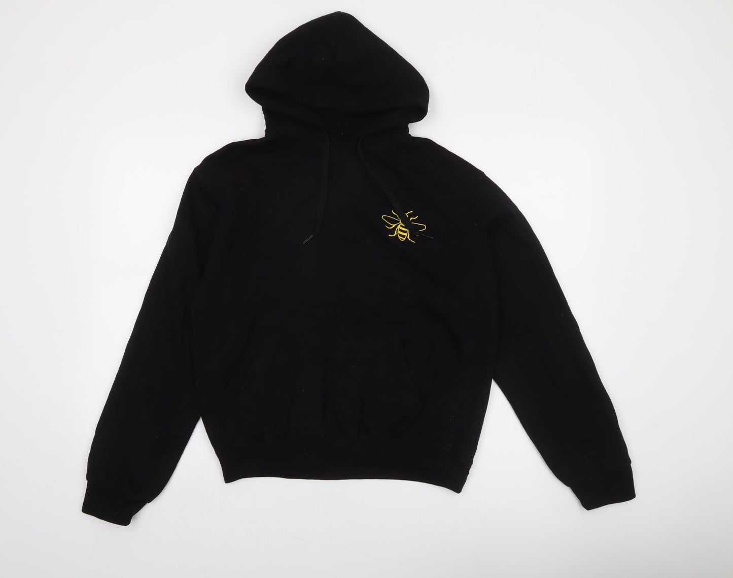 B&C Collection Unisex Black Small Pullover Hoodie with Bee Embroidery