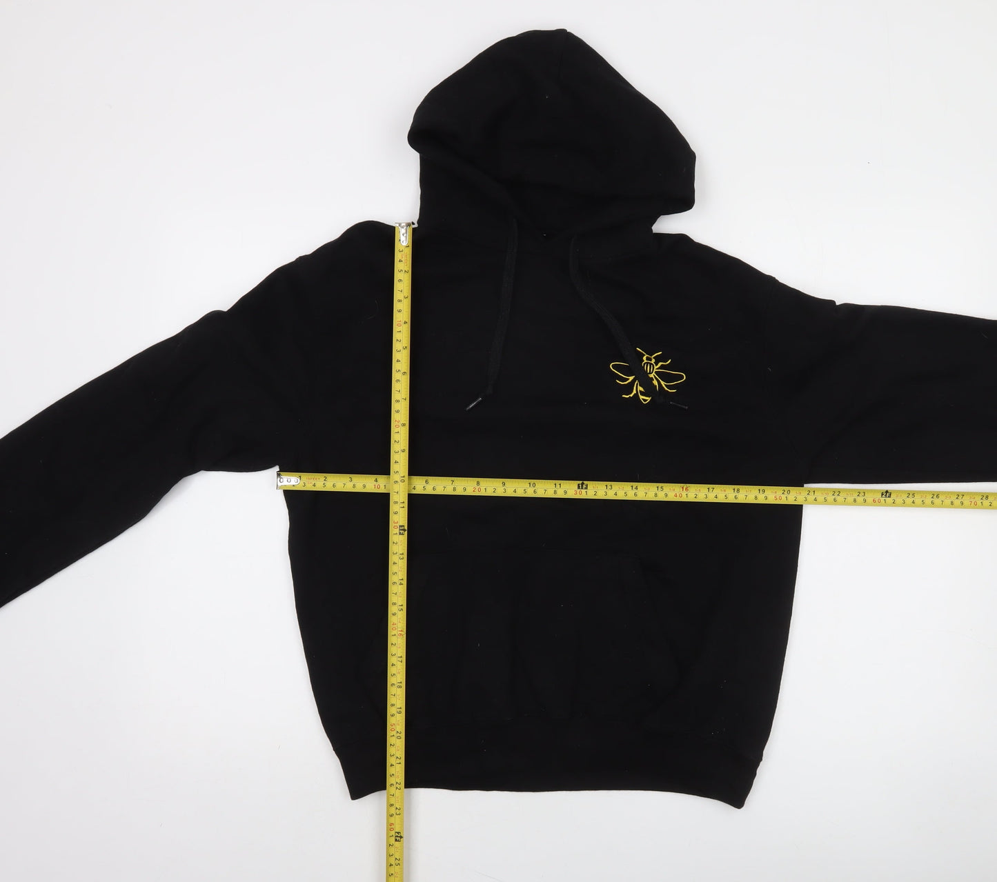 B&C Collection Unisex Black Small Pullover Hoodie with Bee Embroidery