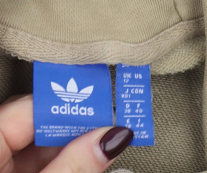 Adidas Women Beige Pullover Hoodie Size 12 Cotton Blend