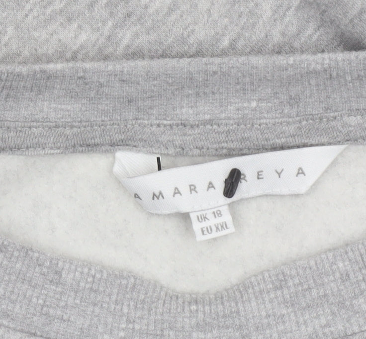 Amara Reya Women's Grey Graphic Print Sweatshirt UK 18