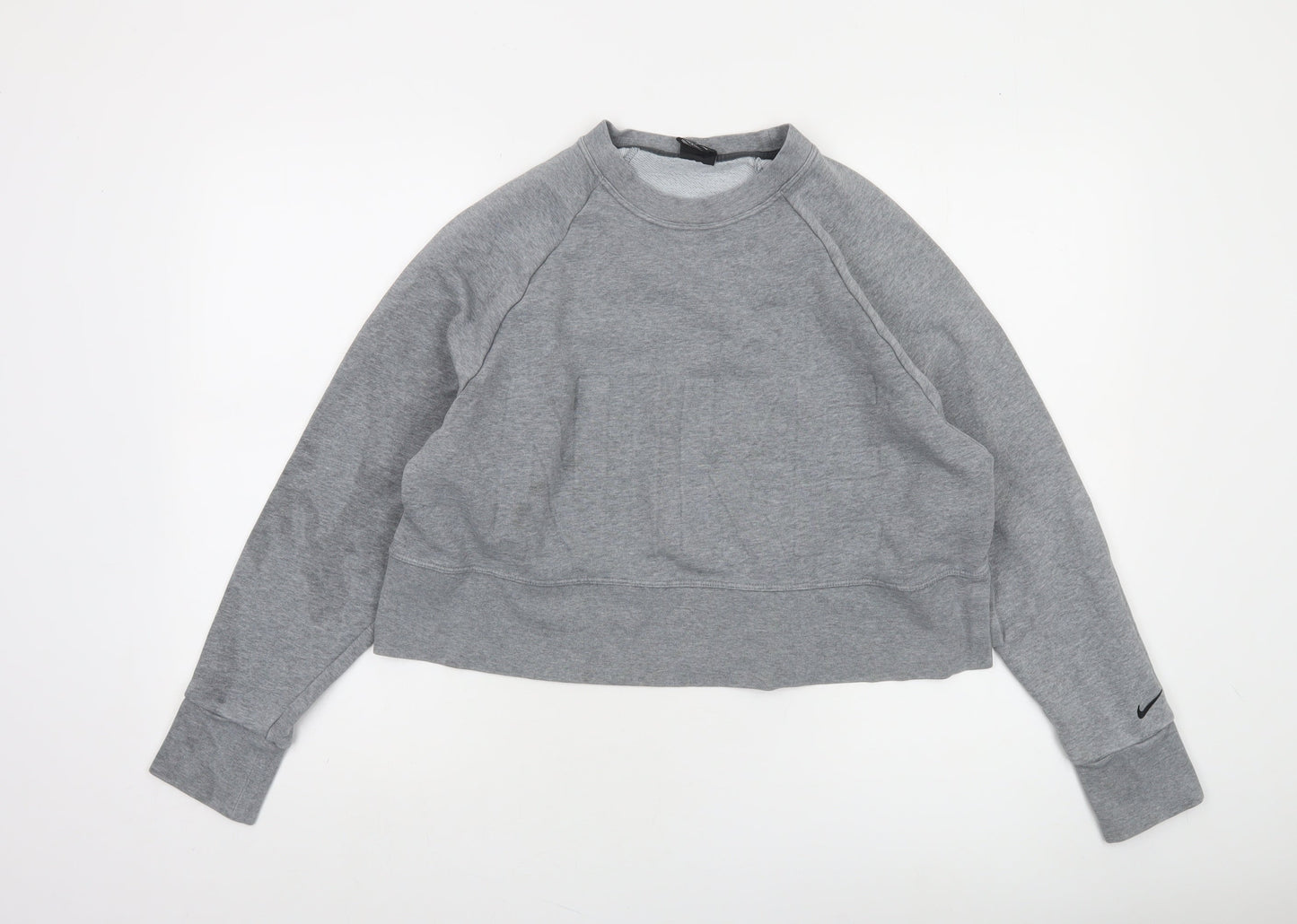 Nike Womens Grey Dri-FIT Pullover Sweatshirt Medium Athletic Fit