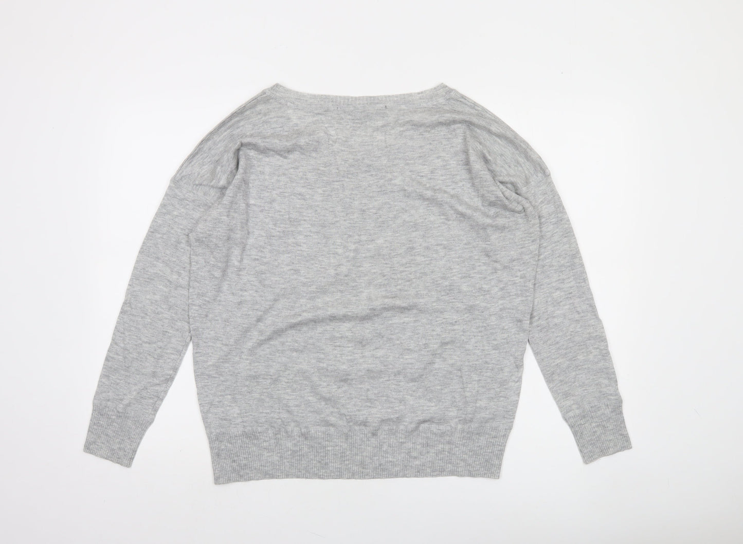 French Connection Women's Grey L Knit Crew Neck Pullover Jumper