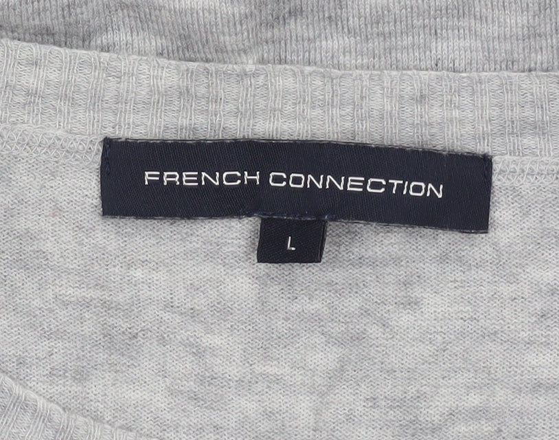 French Connection Women's Grey L Knit Crew Neck Pullover Jumper