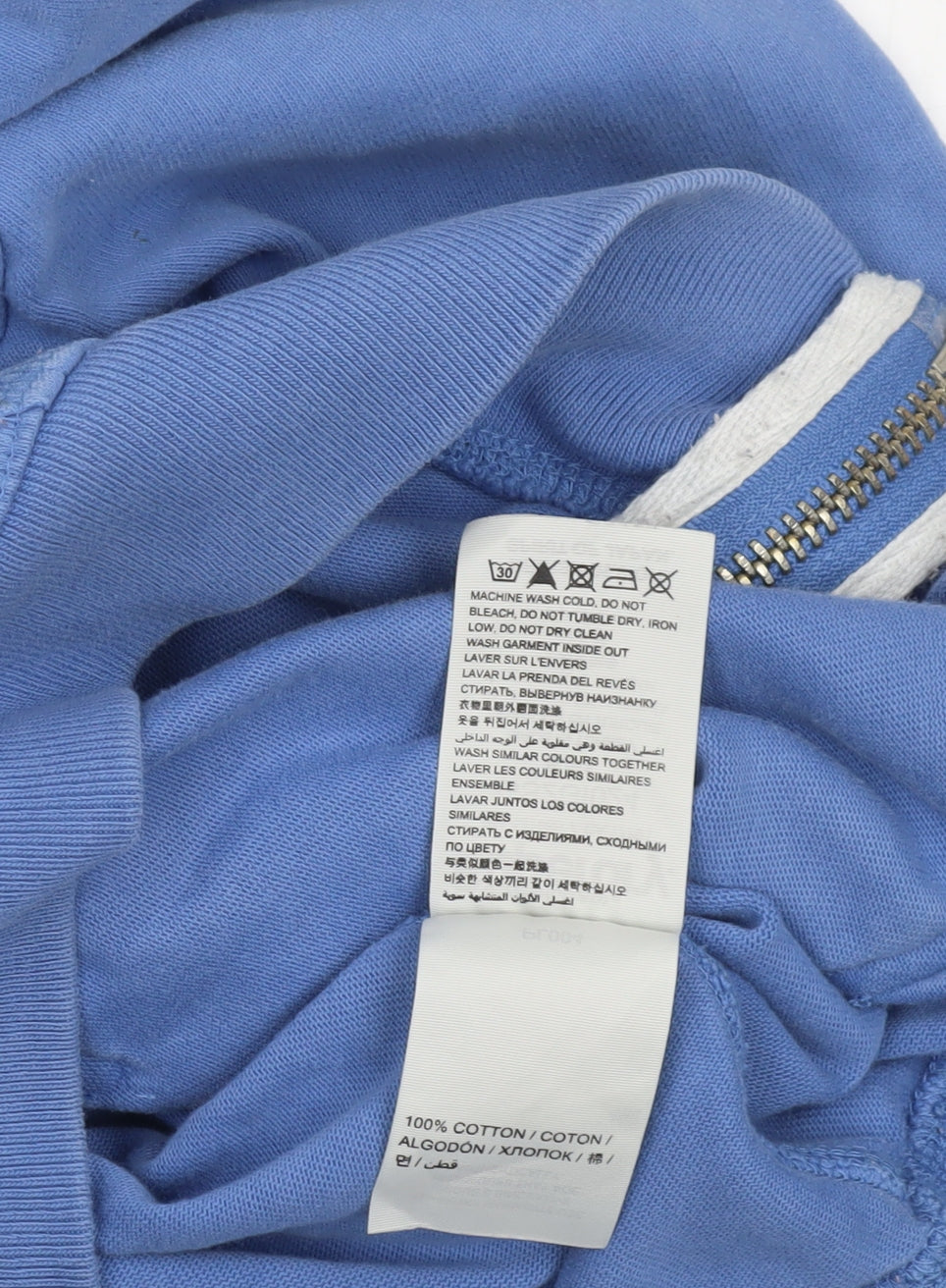 Superdry Women's Blue Full Zip Hoodie L 100% Cotton Casual