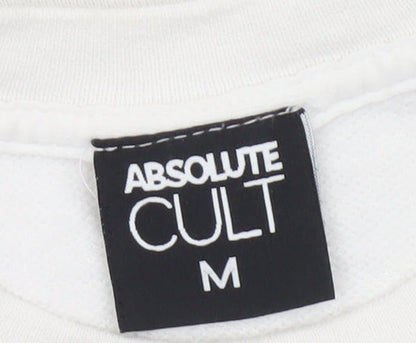 Absolute Cult Girls White Wicked Friends Graphic Pullover Sweatshirt M