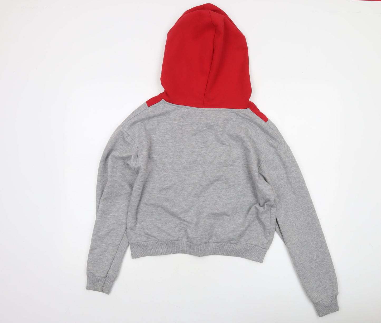 Stranger Things Grey Red XS Women's Hoodie Netflix Half Zip Cotton Blend
