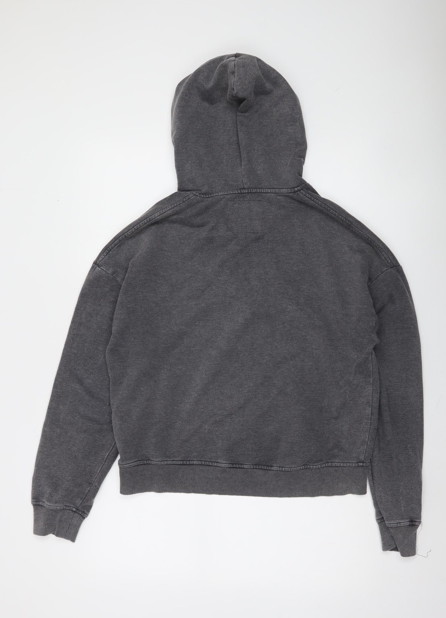 Hollister Women’s Dark Grey Small Pullover Hoodie with Logo Print