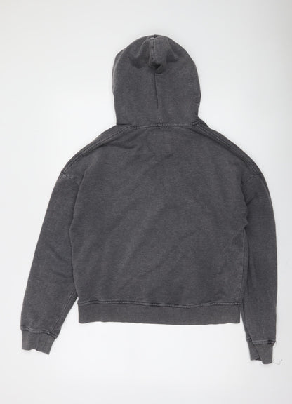 Hollister Women’s Dark Grey Small Pullover Hoodie with Logo Print