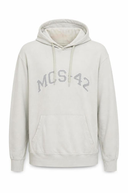 Macson Men’s Beige Pullover Hoodie XL Cotton Logo Sweatshirt