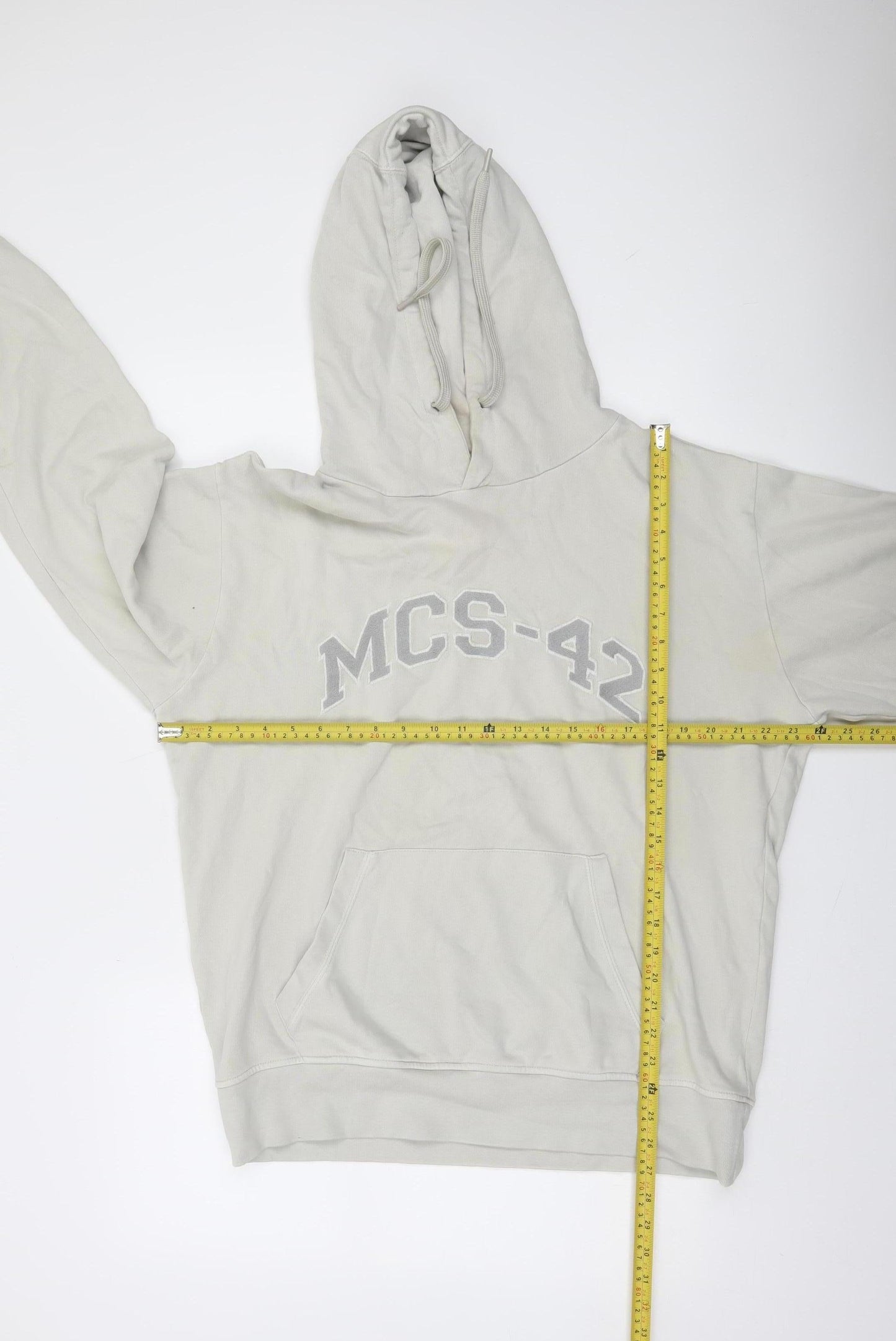 Macson Men’s Beige Pullover Hoodie XL Cotton Logo Sweatshirt