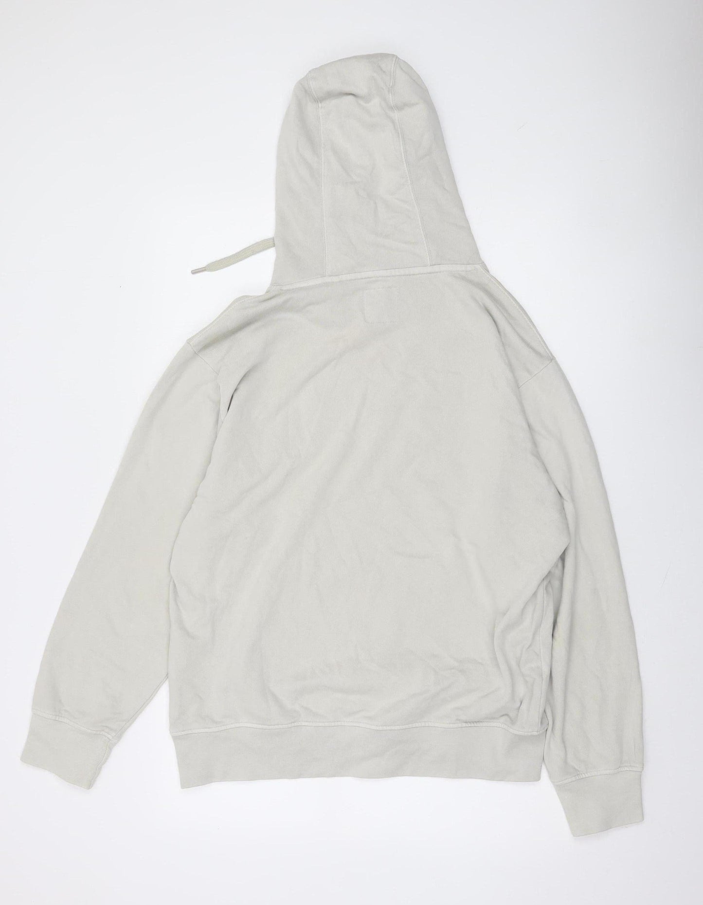 Macson Men’s Beige Pullover Hoodie XL Cotton Logo Sweatshirt