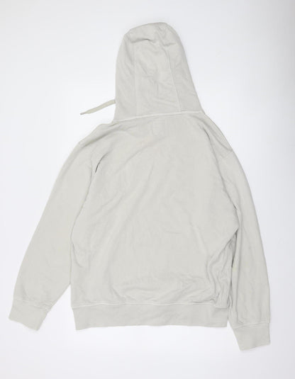 Macson Men’s Beige Pullover Hoodie XL Cotton Logo Sweatshirt