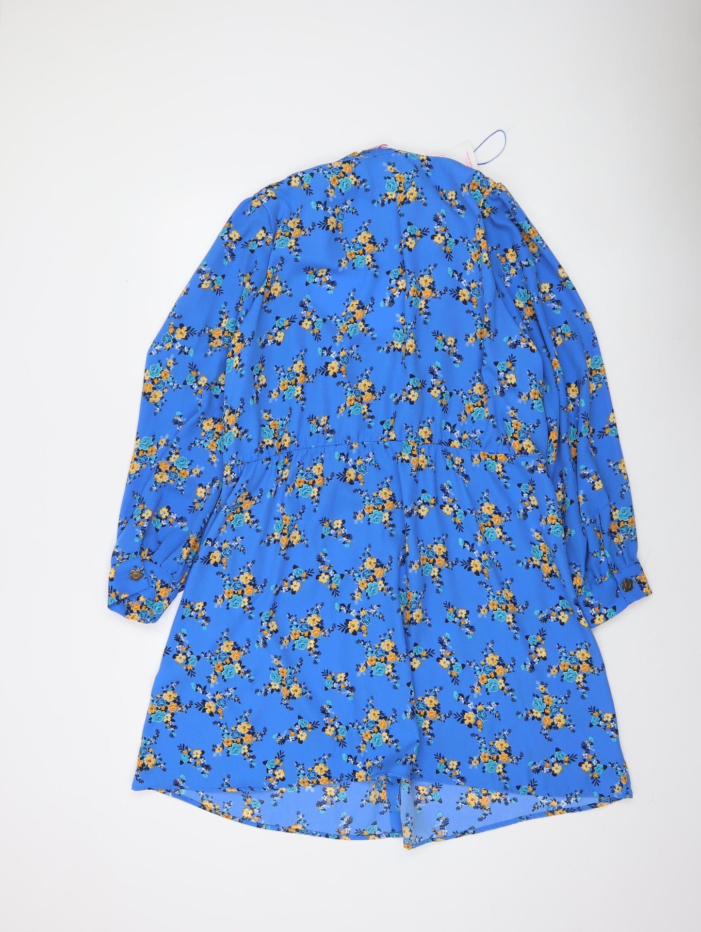 Savida Women's Blue Floral A-Line Knee Length Dress Size 18