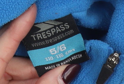 Trespass Boys Blue 5-6 Years Fleece 1/2 Zip Sweatshirt Pullover