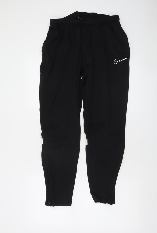 Nike Men's Black Dri-FIT XL Jogger Trousers with Reflective Zip Detail