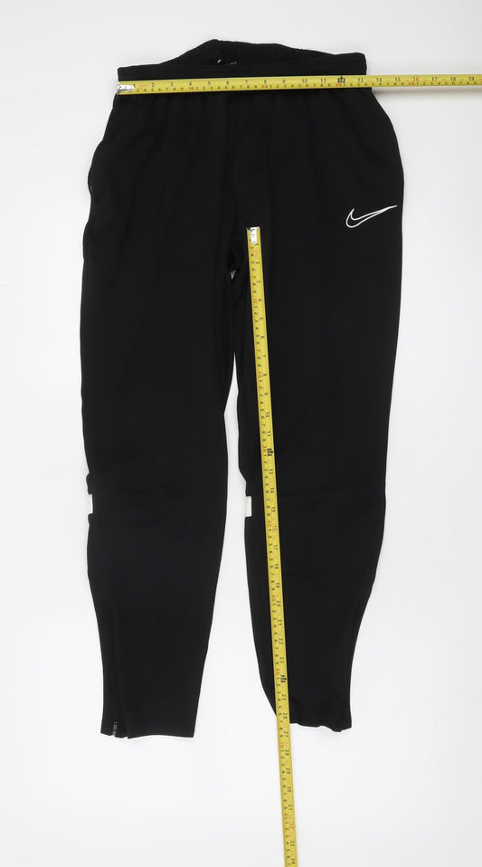 Nike Men's Black Dri-FIT XL Jogger Trousers with Reflective Zip Detail