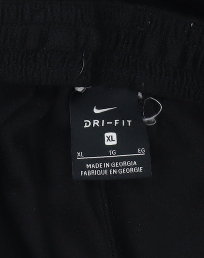 Nike Men's Black Dri-FIT XL Jogger Trousers with Reflective Zip Detail