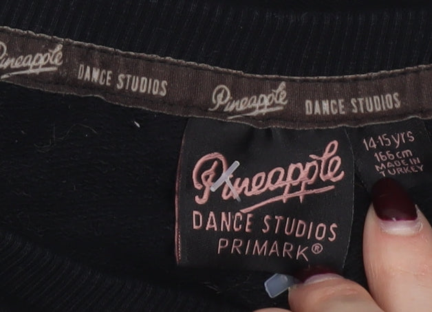 Pineapple Dance Studios Girls Black Pullover Sweatshirt 14-15 Years