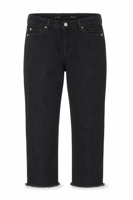 7 For All Mankind Women’s Black Straight Leg Jeans Size 28 Stretch Denim