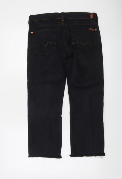 7 For All Mankind Women’s Black Straight Leg Jeans Size 28 Stretch Denim