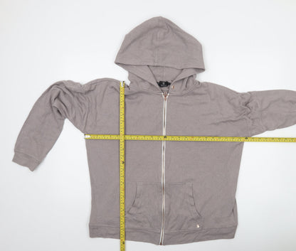 Volcom Women Grey XL Full Zip Hooded Jumper Cotton Blend